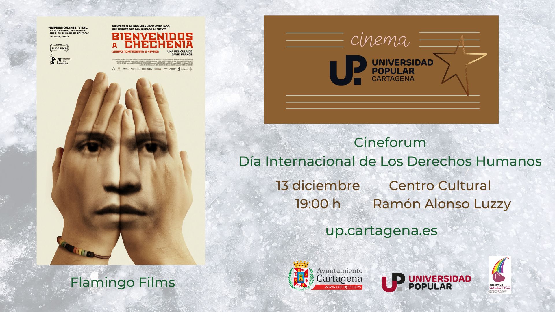CINEMA UP BIENVENIDOS A CHECHENIA. Cine Forum Día Internacional de Los Derechos Humanos