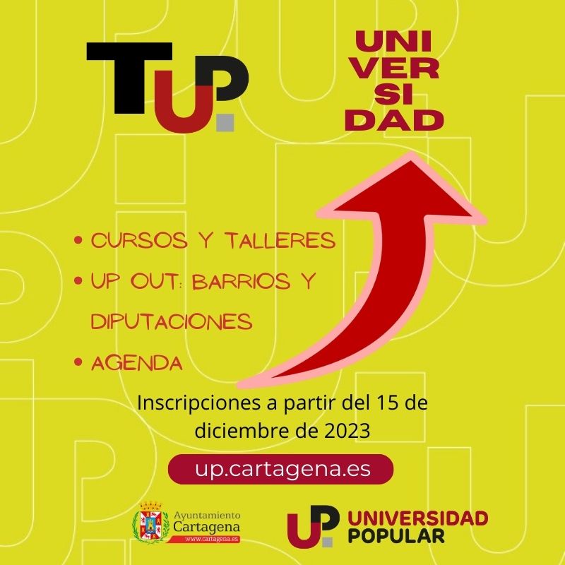 UNIVERSIDAD POPULAR. NUEVAS MATRICULACIONES CURSOS Y TALLERES 2024