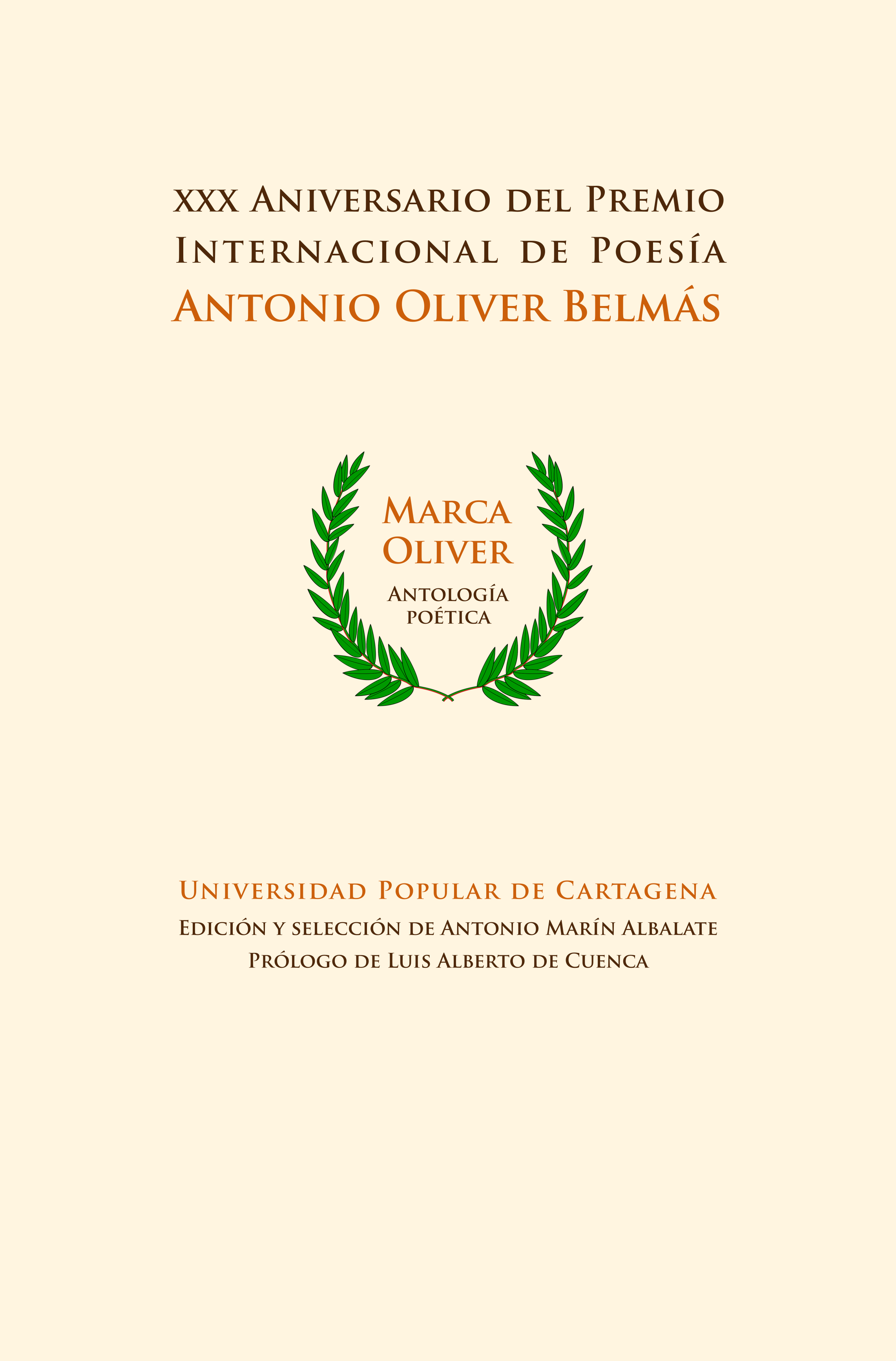Imagen del Poster XXX Aniversario del Premio Internacional de Poesía Antonio Oliver Belmás